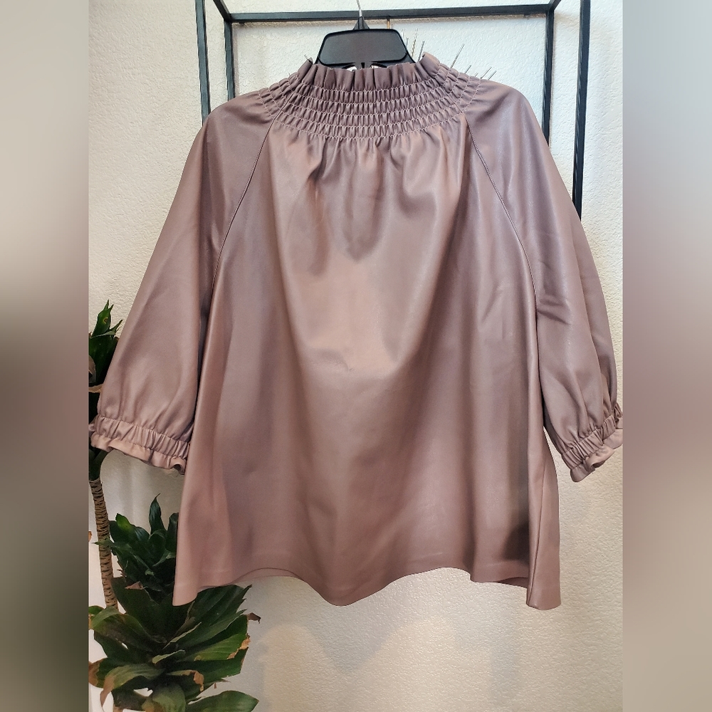 Faux learher top